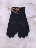 Leopard Accent Suede Tech Gloves
