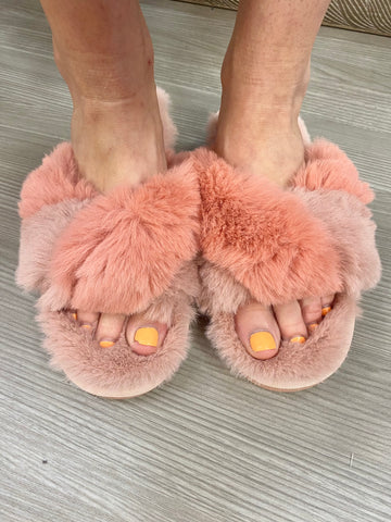 Snooze Slippers: Salmon Pink Mix