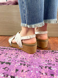 Wow Wedge Sandals: White Mix
