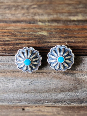 Belle Concho Earrings: Turquoise