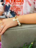 Pearl & Chain Bracelet: gold