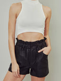Leatherette Shorts: Black