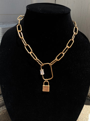 Secret Lock Necklace: Gold