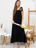 Brennan Midi Dress: Black