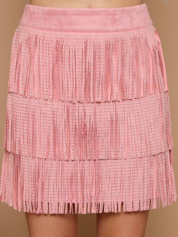 Fringe Fun Skirt: Pink