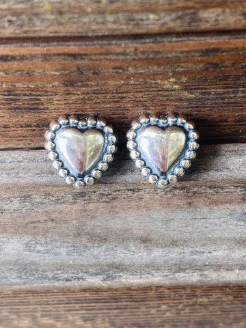 Pretty Heart Earrings: Sterling Silver