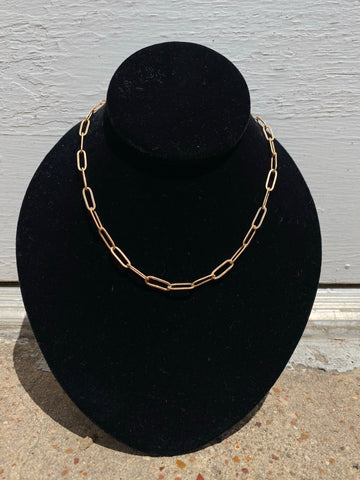 Chain & Simple Necklace: Gold