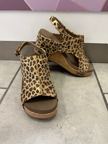Carley Wedges: Gold Leopard