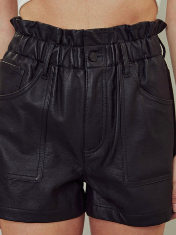 Leatherette Shorts: Black