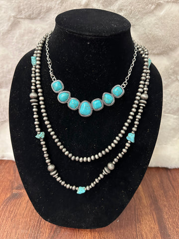 Layered Chunky Turquoise Necklace