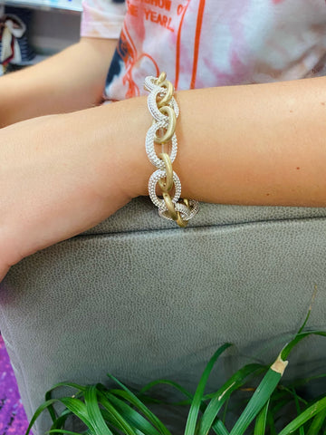 Mixed Chain Bracelet: Silver/Gold