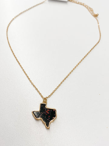 Texas Shape Necklace: Black Multi