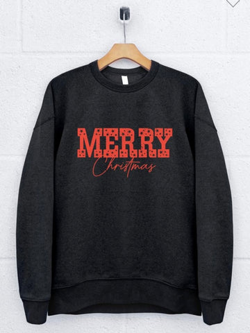 Merry Christmas Sweatshirt: Black
