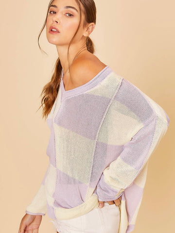 Check It Out Sweater: Lilac