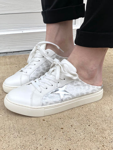 Spike Star Slide Sneakers: White