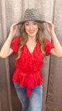 American Sweetheart Blouse: Red