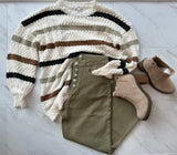 Sooner or Later Sweater: Ivory Mix