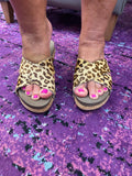 Hazel Wedge Sandals: Leopard